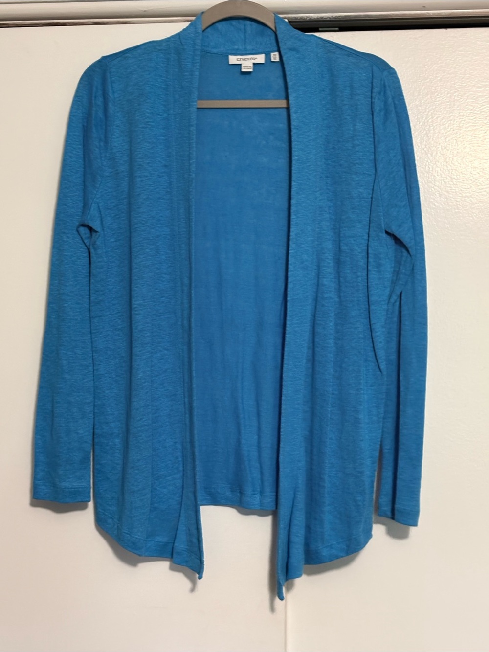 Chico's Open-Front Blue Lightweight Cardigan